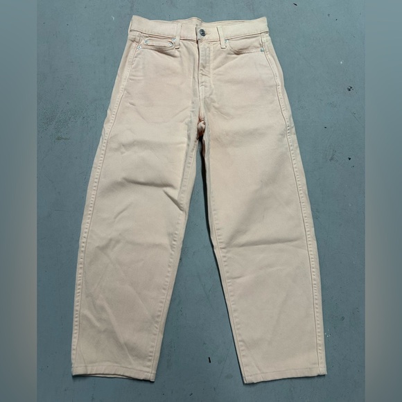 AYR The Beat Drop Barrel Leg Crop Jeans Peach Color Womens 24